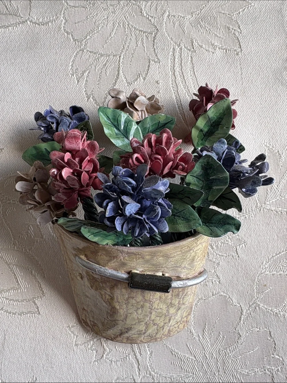 Decorative Mixed Hydrangea Bouquet in Green Leaves - Home Accents